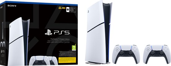 Playstation 5 digital slim + 2 controllers (Zo goed als nieuw)